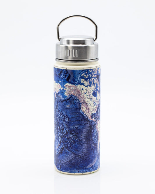 Ocean Terrain World Map 18 oz Steel Bottle