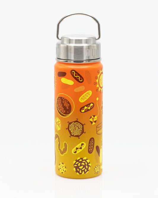 18 oz bacterial printed steel bottle