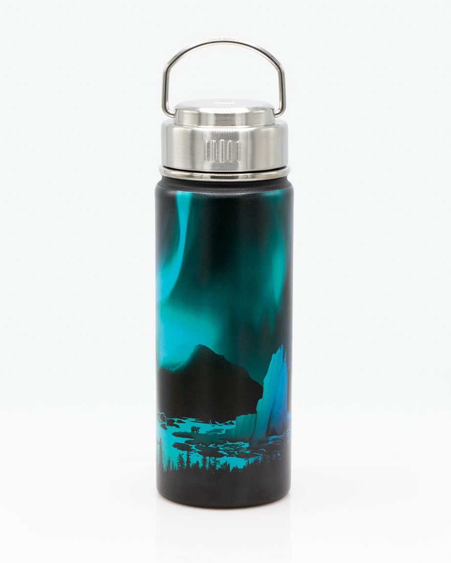 18 oz night view mountain river steel bottle