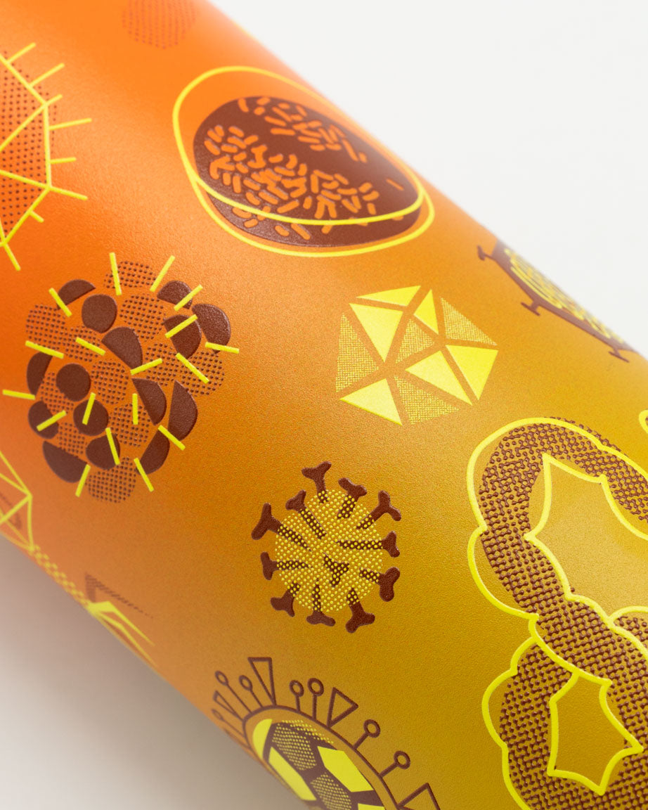 18 oz bacterial printed steel bottle